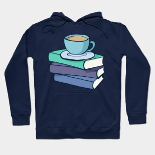 Stack of books with a hot drink Hoodie